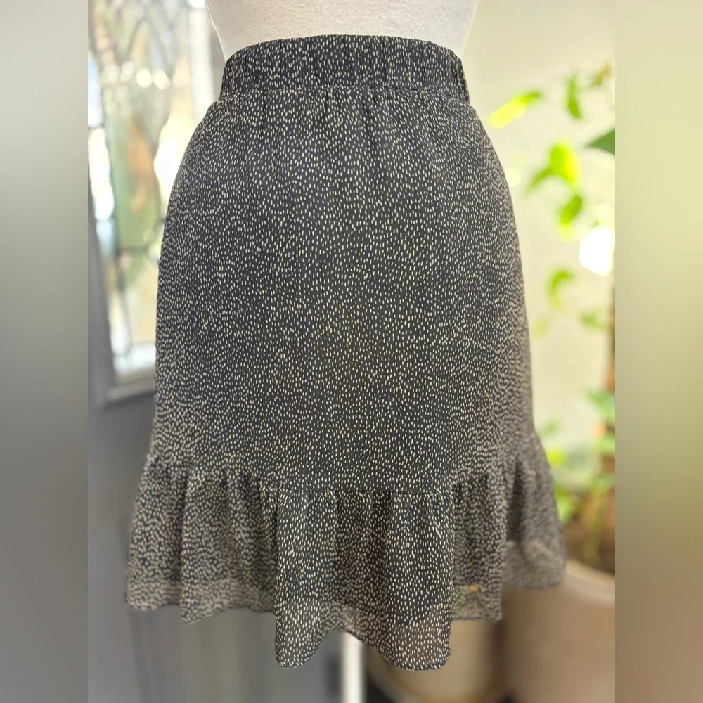 LOFT Elegant Black and Cream Women's Pull On Skirt | Size XL